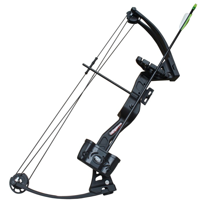 Haller Compoundbogen Set, schwarz, Fiberglas, 68 cm, 25 lbs, mit 2 Pfeilen und Zubehör